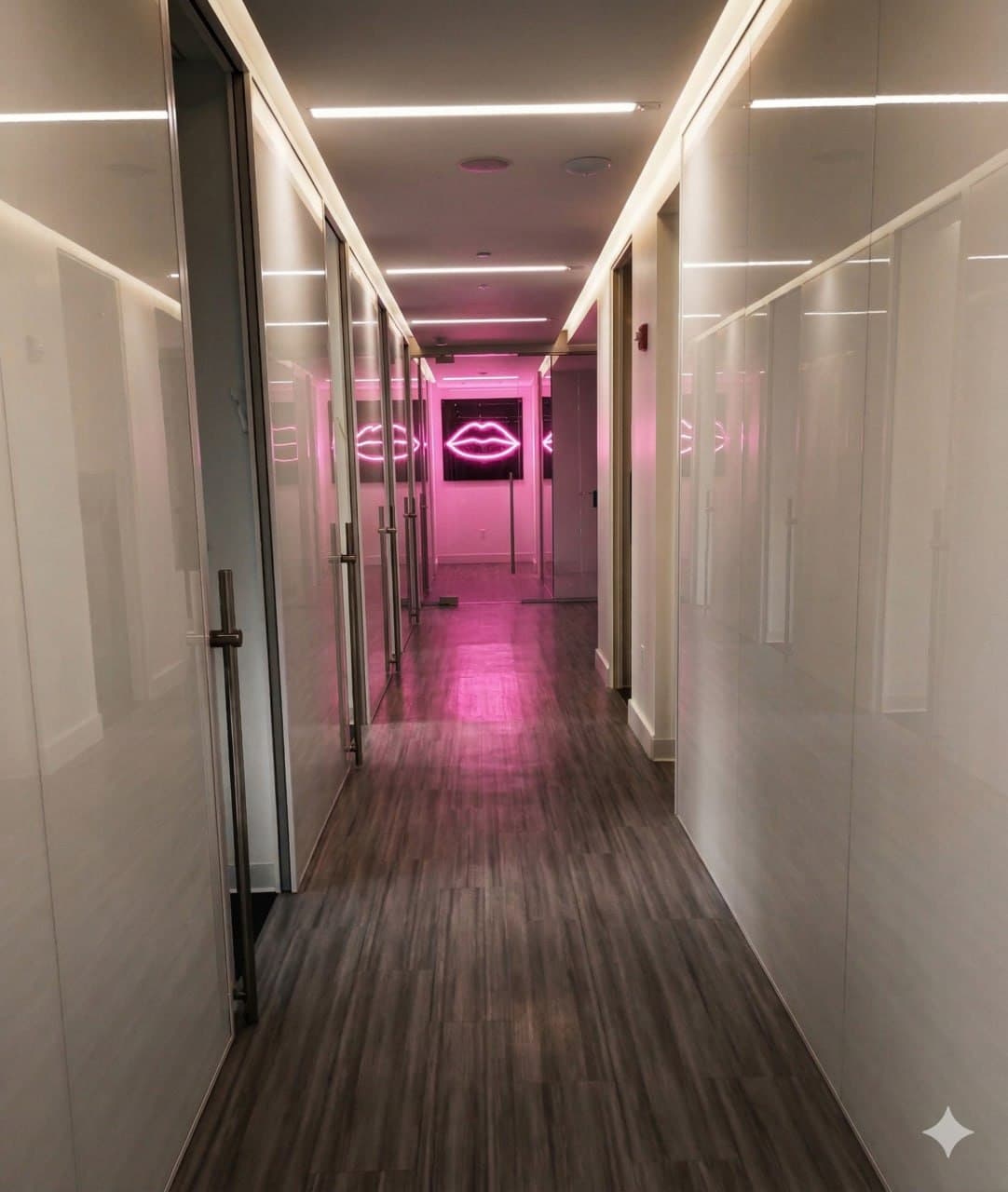 Hallway leading to the treatment suites at Natural Dentistry + Ceramic Implants